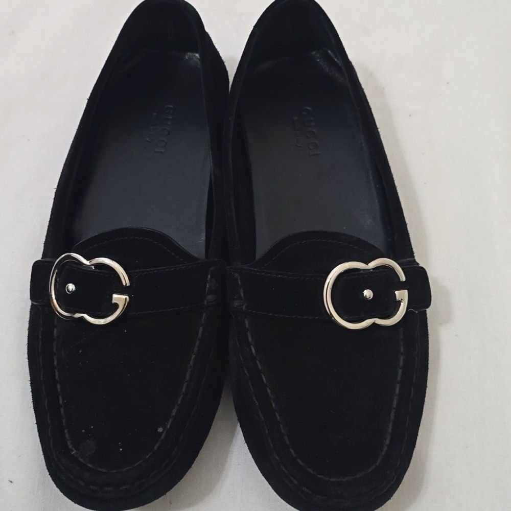GUCCI Sachalin Sport Black Suede Women’s Loafers Shoes 36.5 - Picture 2 of 9